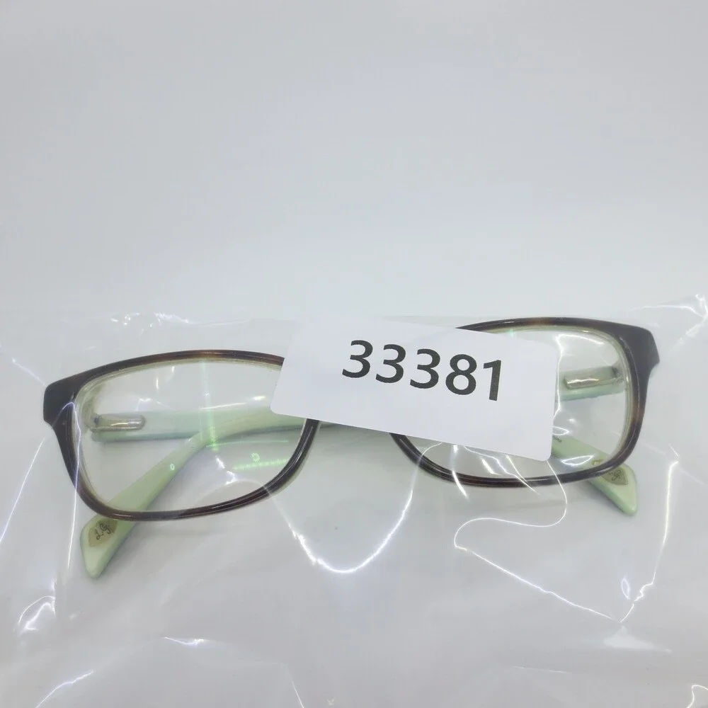 Lulu Guinness LG65 TOR Tortoise Mint Green Polka Dot Eyeglasses Frames 52-14-135